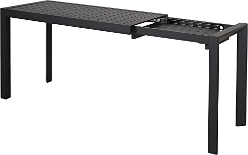 Chicreat - Mesa extensible de aluminio, 127-165 x 57 x 71,5 cm (negro)