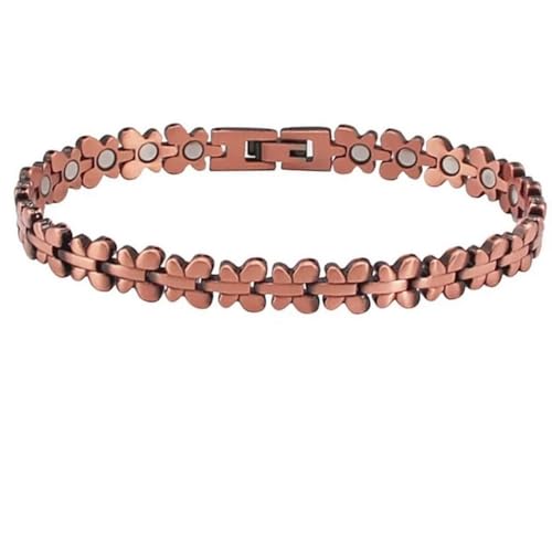 Image of Copper Bracelet for Women 99.9% Pure Copper Crystal Bracelets Link Chain Charm Jewelry Present 3500 Gauss with Adjustment Tool
