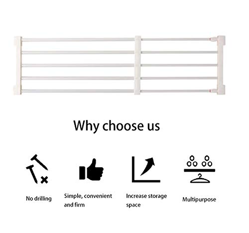 Tabenter Adjustable Shelf Organizer Expandable Closet Shelf And Rod With No Drilling For Wardrobe Cupboard Kitchen Bookcase (15" - 23.6") #TOP1