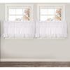 Vhc brands 4 pieces muslin ruffled bleached white tier curtains 4 panels l24xw36  urban country home decor