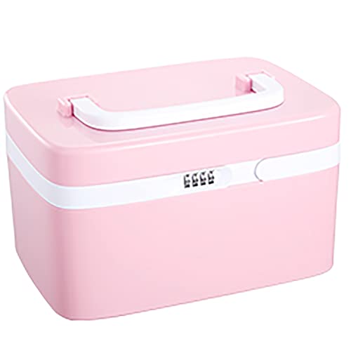 Boîte de médecine domestique debout de grande capacité avec rangement à code rose - 2