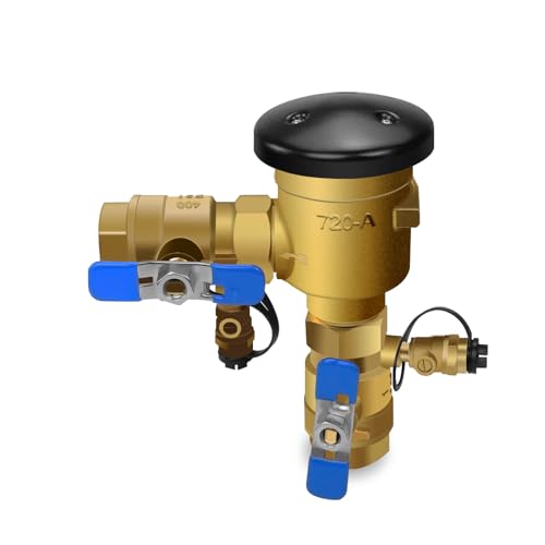 UPGRADED 3/4' 720A Pressure Vacuum Breaker Assembly, Thickened Brass Backflow Preventer Valve, Back...