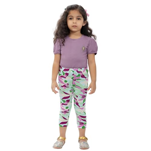 comfycute Pure Cotton Capri for Girls Kids | Stretchable Non-Transparent Soft & Comfortable, Breathable Skin-Friendly, Regular Fit, Bottom Wear for Daily Use - Image 3 thumbnail