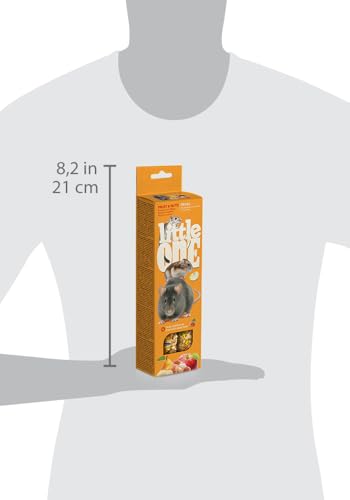 Little One Fruit & Nuts Sticks | 120 g (2 x 60 g) | Ergänzungsfuttersnack für Hamster, Ratten, Mäuse und Rennmäuse | Mit Früchten und Nüssen | Vielseitig befestigbar