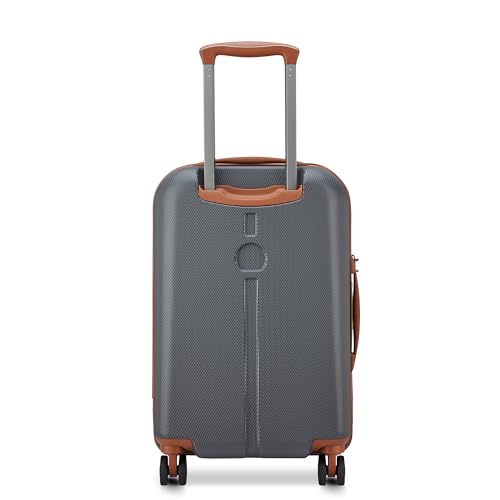 Image of DELSEY PARIS Lucette 55 cms Small Cabin ABS /Polycarbonate Hard Sided 8 Wheels and Expandable Spinner Suitcase /Trolley Bag for Travel with TSA Lock- Anthracite