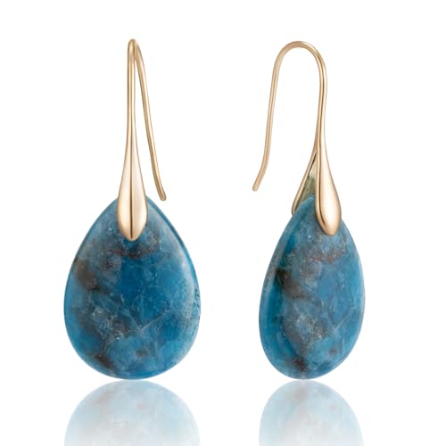 SELOVO Pink Earrings for Women Agate Stone Drop Earrings Trendy Gold Tone