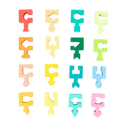 de Madera - Juego de Encajar Formas Geométricas,16 Piezas de Puzzles Infantiles para Niños | para Niños Y Niñas De 4 A 6 Años para Aprender Jugando En Casa O Escuela