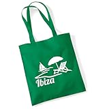 Huuraa borsa della spesa Ibiza Borsa regalo Kelly Green 10 litri cotone Ibiza Presente