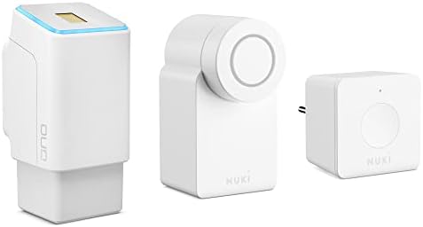EKEY UNO 200206 Escáner de Huellas Dactilares Recargable Blanco, inalámbrico Incluido Nuki Combo 3.0 (Smart Lock + Bridge)