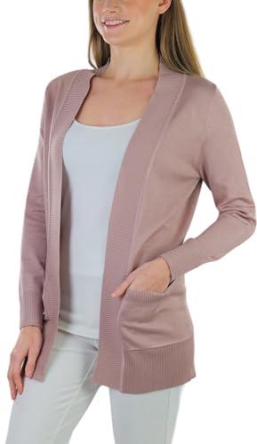 Image of ToBeInStyle Women's Long Sleeve Rib Banded Open Sweater Cardigan