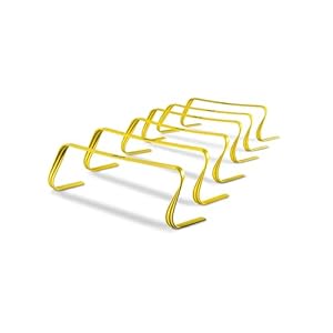 SKLZ 6X Ultra Durable Agility Hurdles – for Athletes of All Skill Levels,6pk of 6-in Tall Hurdles,Bright Yellow Color,Made of Durable, Composite Materials,Easy to Set up & Transport,Comes w/Carry Bag