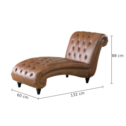 Image of Lazy Couch and Reclining Sofa /Recliner Chaise Longue /Fabric recliners /for Bedroom /Living Room /Office Reception Recliner Lounge Sofa and Armchair (Brown Leatherette)