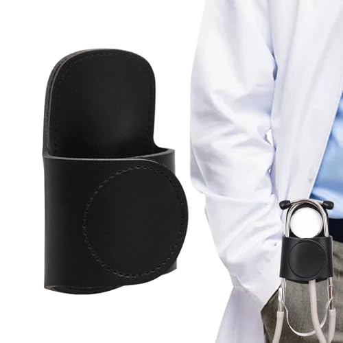 聴診器ホルダークリップ- キャリアホルスタークリップ - クリップ式PUレザーホルダー、スクラブ、医師、学生、看護師のウエストベルトにあるほとんどの聴診器にユニバーサルフィット, いつでもどこでも便利に使える