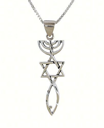 AJDesign Sterling Silver Messianic Seal Pendant Spiritual Religious Jewelry Grafted Necklace Pendant with Chain (24) - Thumbnail 5