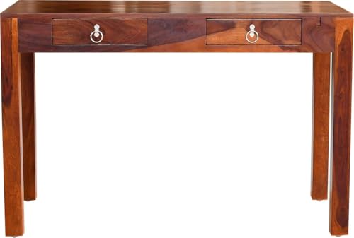 Image of sheesham Study Table, Computer Desk with 2 Drawers for Home&Office Solid Wood Study Table (Free Standing, Finish Color - Walnut Brown, Pre-Assembled) (Brown 1)