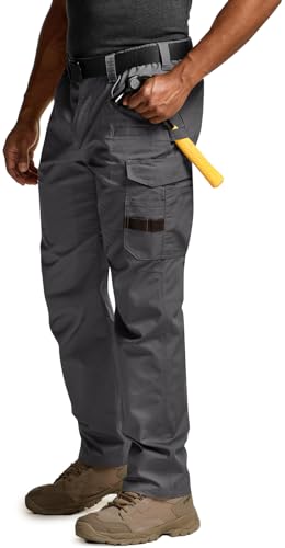 Image of CQR Men's Quick Dry Work Pants, Water Resistant Outdoor Tactical Pants, Lightweight Stretch Cargo Hiking Pants