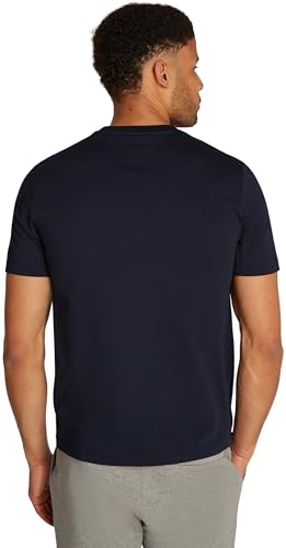 Tommy Hilfiger Hombre Camiseta Manga Corta Cuello Redondo, Azul (Desert Sky), L