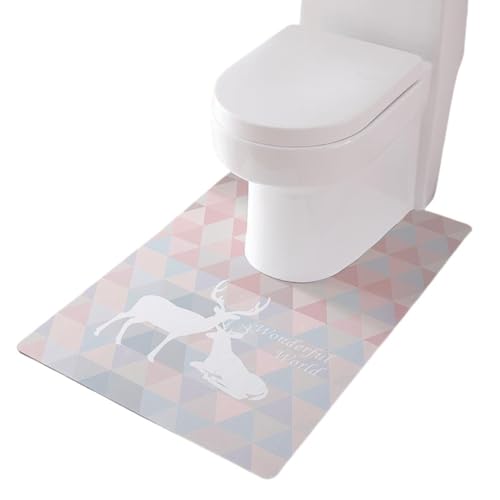 Sailozai トイレ横に敷く海風柄滑り止めマット U字型滑り止め吸収マット 浴室 (仲間の鹿)