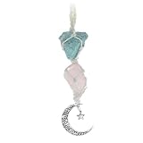 Veemoon 1 PC Breloques Chakras De Yoga Roses Montés Miroir Utiliser Étoile Naturelle Méditation Ornements Décoratifs Montrés Décorations De Charme Lune Pendentifs Feng Ornement