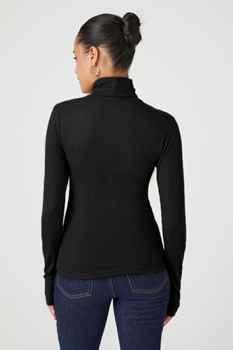 Image of Emmalise Womens Turtleneck Top Long Sleeves Fitted Ribbed Top