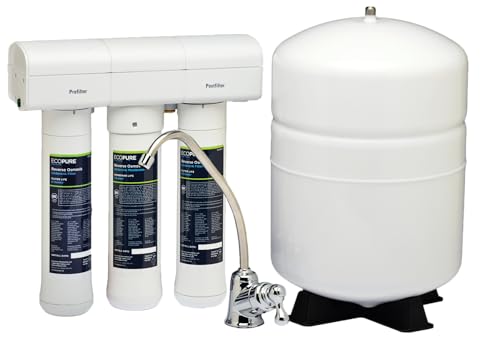 EcoPure ECOP30 Premium Reverse Osmosis System Under Sink Drinking Water Filter System NSF-Certified Reduces Lead Chlorine and TDS Bottled-Quality Water Easy Filter Changes