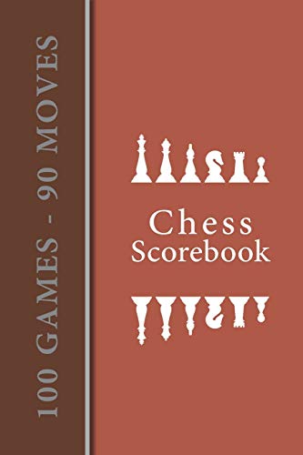 Chess Scorebook - 100 Games - 90 moves: Chess notation books | Chess recording book | 101 pages, 6"x9" | Chess notebook | Paperback | orange background vertical band left brown vertical band image 3