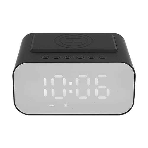 3 in 1 Charger,Speaker with Dual Alarm, FM Radio, and Sleep Timer. Compatible with AllDevices. for Bedroom, Office (Black)