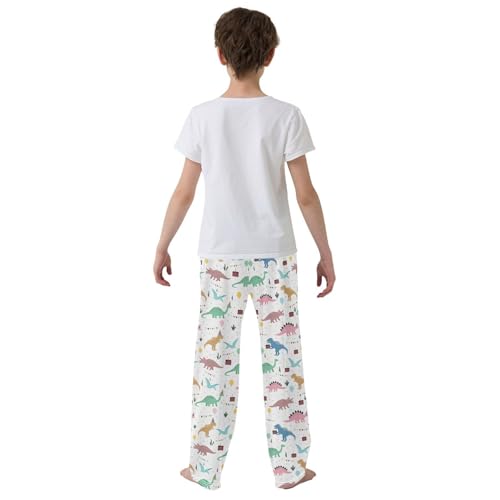 ZZXXB Dinosaur and Gift Boys Long Pants Soft Trousers Elastic Waist Kids Lounge Bottoms with Pockets S-XL3
