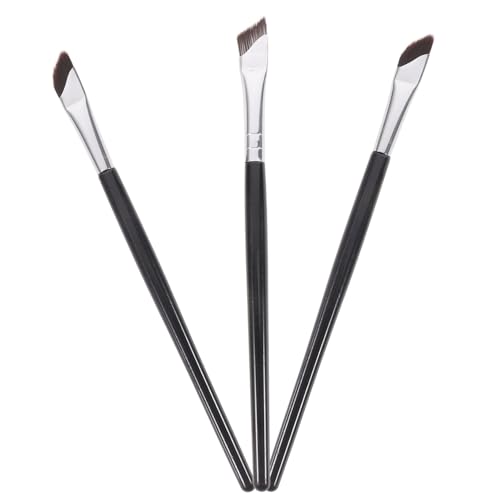 PACKOVE 3Pcs Angled Eyeliner Brush Set for Professional Eye Makeup Precision Application for Eyeliner and Eyebrow Concealer Lightweight and Portable Brushes for Beginners and Artists