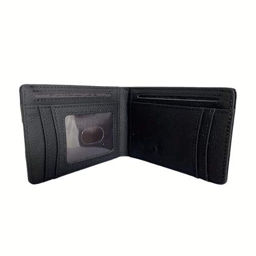 Minimalist Longhorn Floral Embossed Full Grain Leather Wallets for Men Western Cowboy Genuine Leather Short Bifold Wallets With 11 Slots,Gift For Men Husband (Black)2