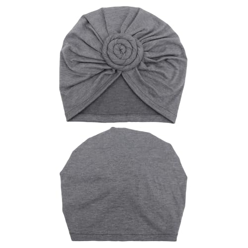 Image of DRESHOW 5 Pack Knotted Headwraps for Women African Turban Pre-Knotted Beanie Headwraps Hair Covers