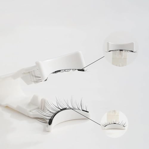 Weiße künstliche Wimpern, 5 g, tragbarer magnetischer Wimpernapplikator, einfach zu bedienender Wimpern-Applikator für magnetische Wimpern für Zuhause, Reisen und Geschäftsreisen, falsche Wimpern und
