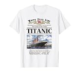 Titanic Vintage Ship Atlantic Ocean Voyage Retro Poster T-Shirt