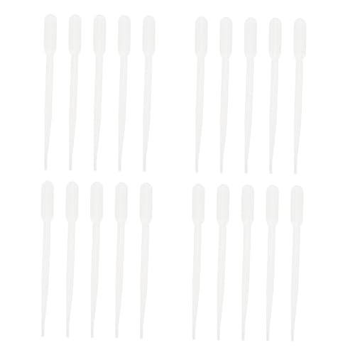 FUNOMOCYA 200pcs Straw Graduated Eye Dropper Essential Oil Dropper Clear Liquid Dropper Pipette Plastic Graduated Tube Plastic Droppers Plastic Single Use Droppers White