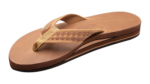 Rainbow Sandals Mens The Bentley Luxury Leather - Double Layer Arch Hand Woven Strap