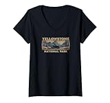 donna souvenir del parco nazionale di yellowstone wyoming idaho montana maglietta con collo a v