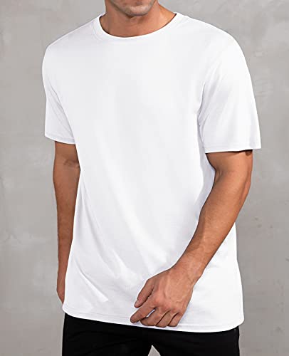 QUALFORT Mens Bamboo Viscose T Shirts Crewneck Undershirt Soft Breathable Lightweight Tee for Daily Wear2