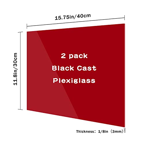 Image of Zuvas Red Plexiglass Sheet 11.8 inch x 15.75 inch x 1 /8 inch 2 Pack Red Cast Acrylic Sheet, DIY Materials for Home Decor, Handcraft, Painting, Photography, Pet Tag, Switch Panel, Display Stand