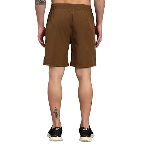 Image of ATICX Polyester Shorts for Men - Quick Dry Lightweight with Zipper Pockets - Gym, Running, Jogging, Training Half Pants for Basketball, Swimming, Badminton, Cycling, Football, Outdoor & Home Wear