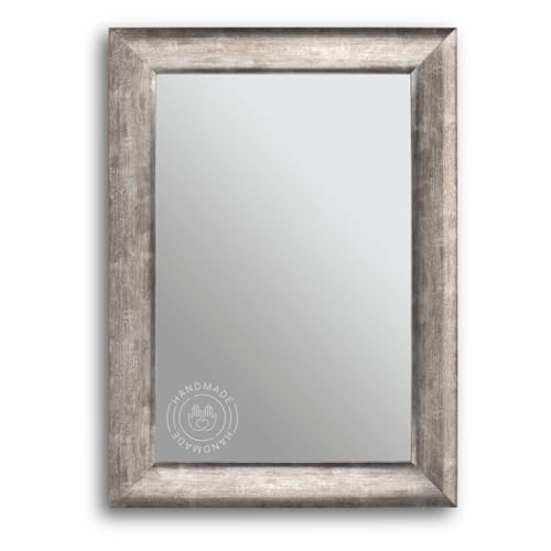 Caratteristiche del prodotto: telaio in legno di abete massello | vetro vero vetro specchio | Pannello posteriore in HDF per stabilizzare il telaio | Gancio in metallo sul retro per il fissaggio a parete in formato verticale o orizzontale (orizzontale e verticale)