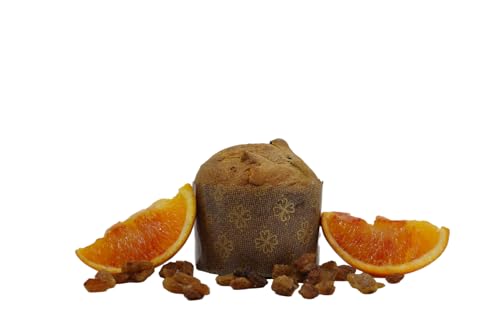 FIKO, Panettone Artesanal Tradicional con Uva Pasa y Naranja, 500g, Made in Italy