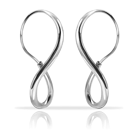 Hoops & Loops .925 Sterling Silver Infinity Polished Hook Endless Earrings Cover