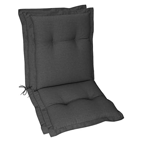 RelaxXL Lot de 2 coussins pour chaise de jardin AVA Anthracite 103 x 50 x 9 cm