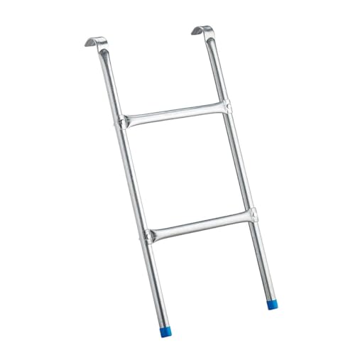 ATAA Escalera para Camas elásticas - Gris -Escalera de Acero galvanizado para trampolín de 185 cm o de 250 cm, Escalera en Kit Universal Adaptable a trampolín Interior o Exterior