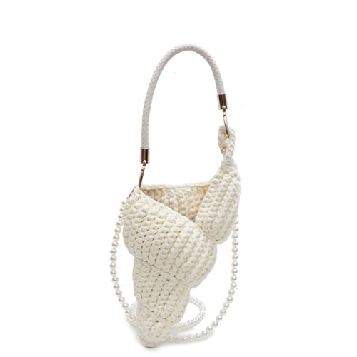 Sac à bandoulière femme avec coquillages tissés main et sac à main tendance