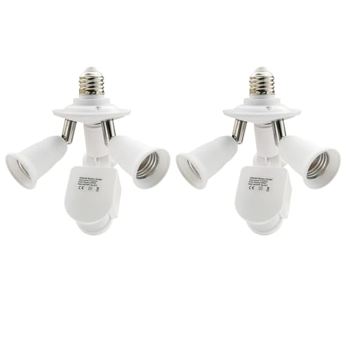 2 in 1 Light Socket Extender with Motion Sensor,Auto On/Off Motio...