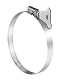 Pro Tie 33718 SAE Size 80 Range 4-1/16-Inch-5-1/2-Inch Turn Key Dryer All Stainless Hose Clamp, 2-Pack