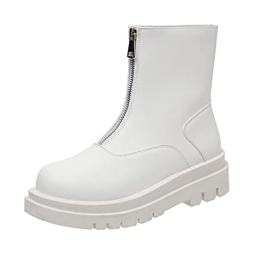 Bottines tendance pour femme à talon plateforme et fermeture éclair de mode