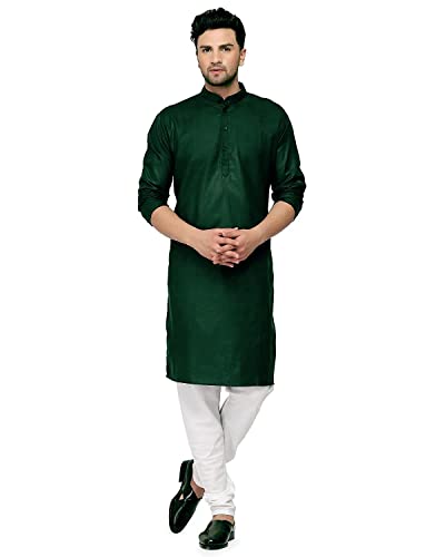 Enmozz® Multi Colored Cotton Plain Men's Ethnic Kurta Only