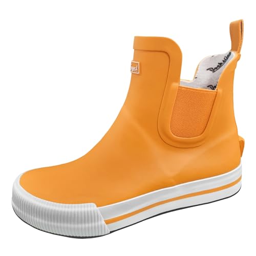 Bockstiegel Damen Gummistiefel Regenstiefel Gummistiefelette Kurzstiefel Momo, Farbe:Gelb, Schuhgröße:EUR 38, Artikel:-3010 gelb/weiß